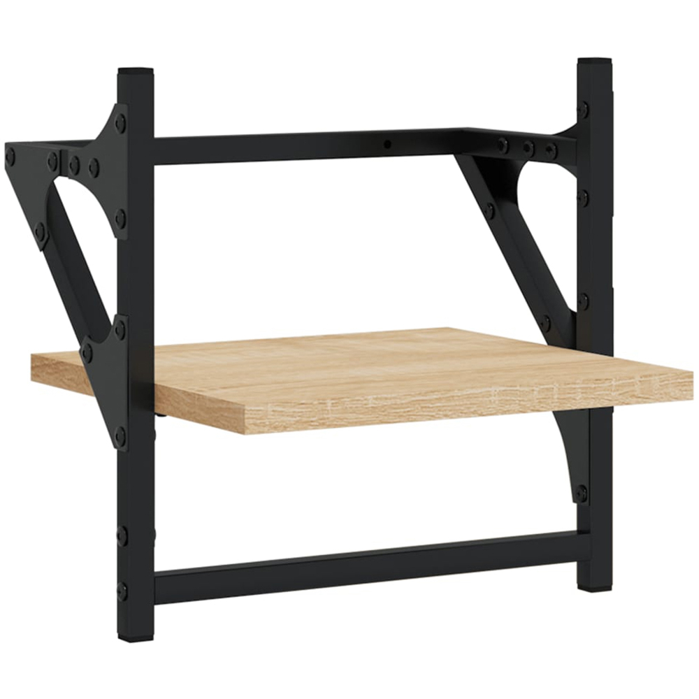 vidaXL 30cm Set of 2 Sonoma Oak Floating Wall Shelf with Bar Image 1