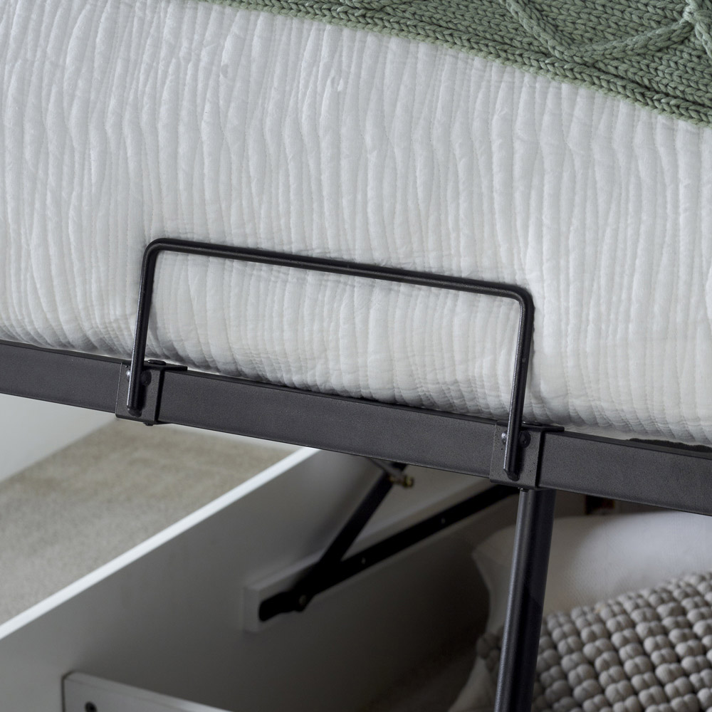 Dawson King Size White Wooden Ottoman Storage Bed Image 4