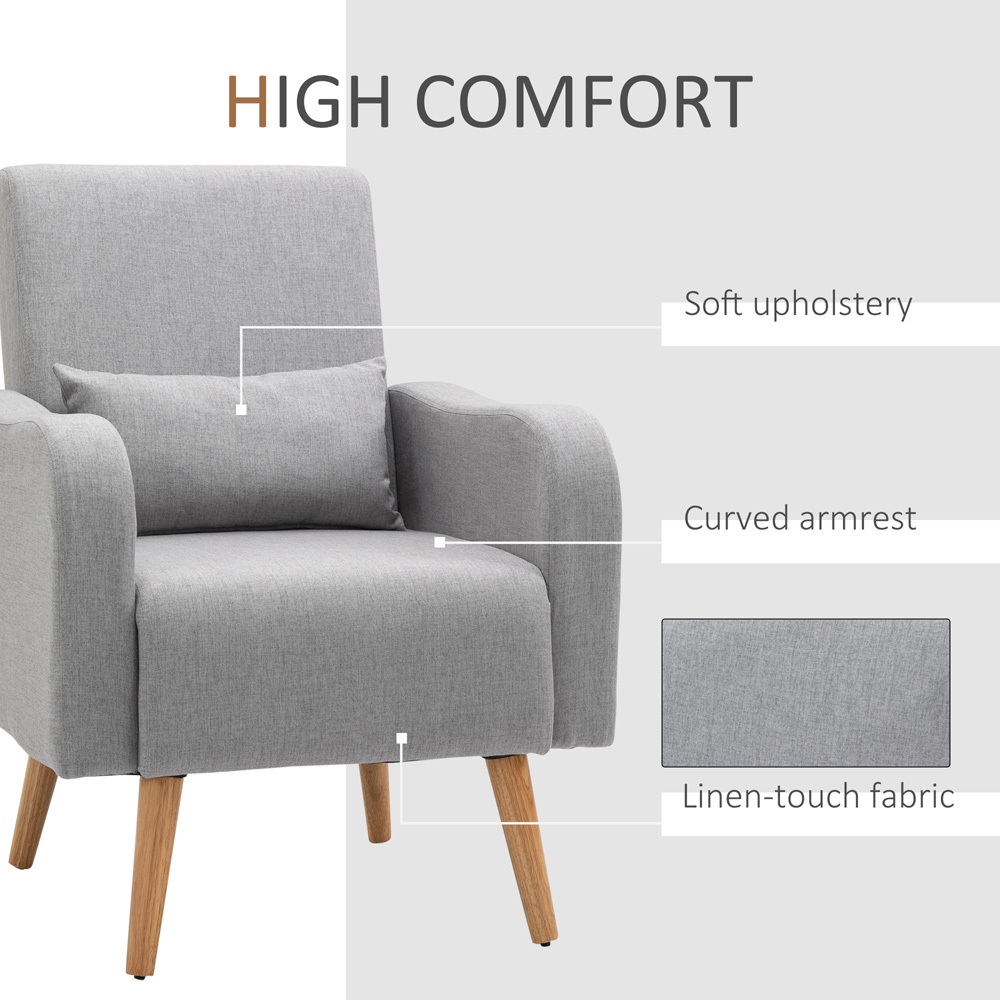 Portland Grey Linen-Touch Accent Armchair Image 4