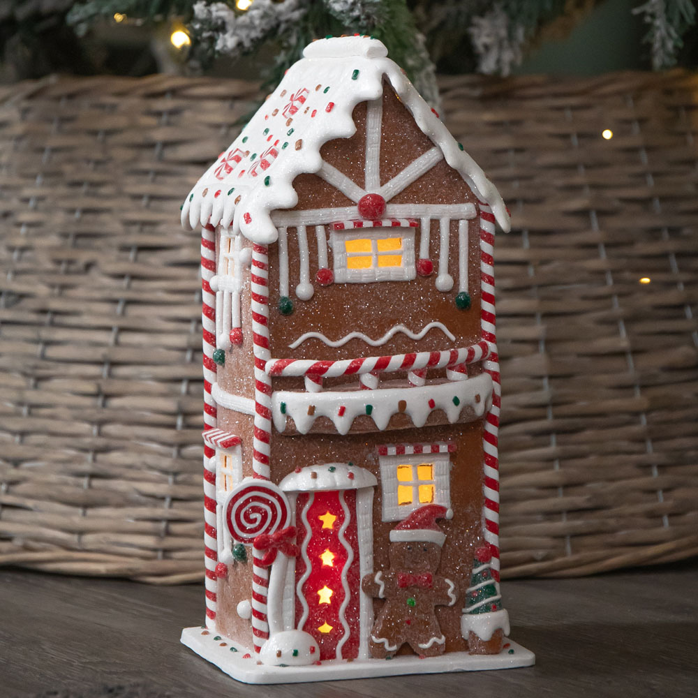 Samuel Alexander Warm White LED Gingerbread Candy House Christmas Decoration 29cm Image 2
