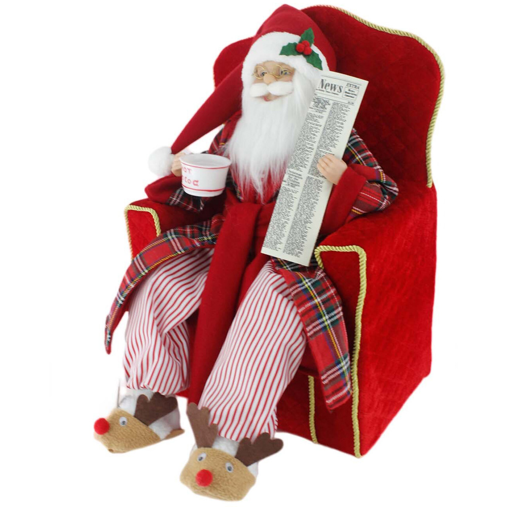 Pyjama Santa in Armchair - Red Image 3