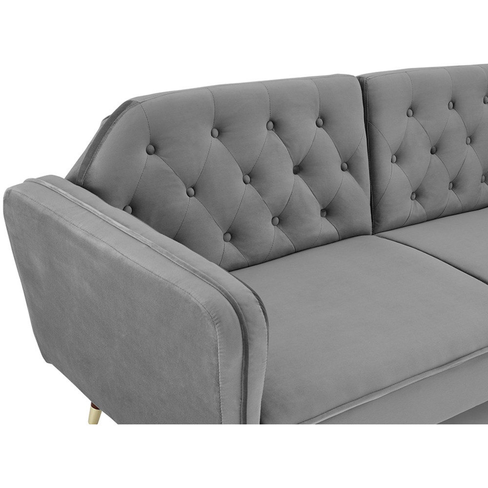 Home Detail Whitby 2 Seater Dark Grey Velvet Sofa Bed Image 7