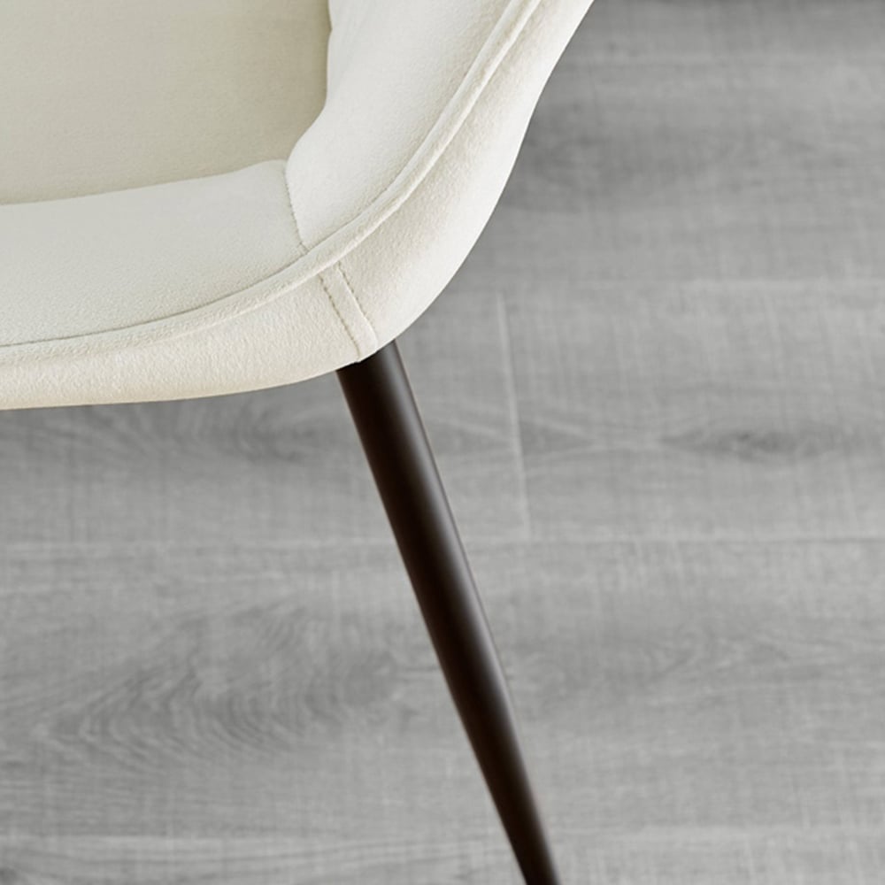 Furniturebox Arona Cesano 6 Seater Round Dining Set Cream and Black Image 7