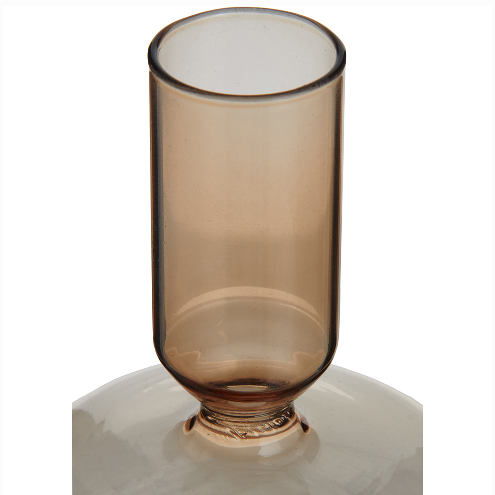 Wilko Small Curvy Smoked Glass Pillar Candle Holder Image 3