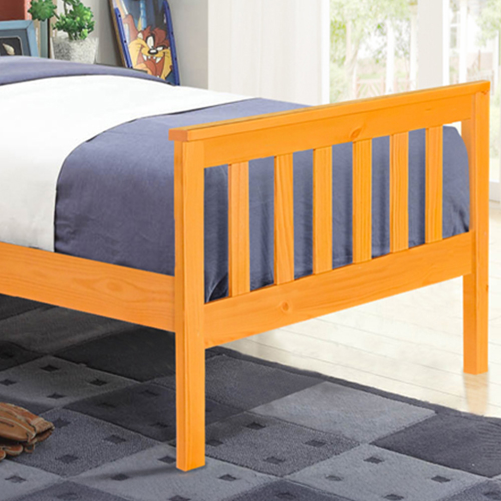 Comfy Living Single Caramel Shaker Style Wooden Bed Frame Image 2
