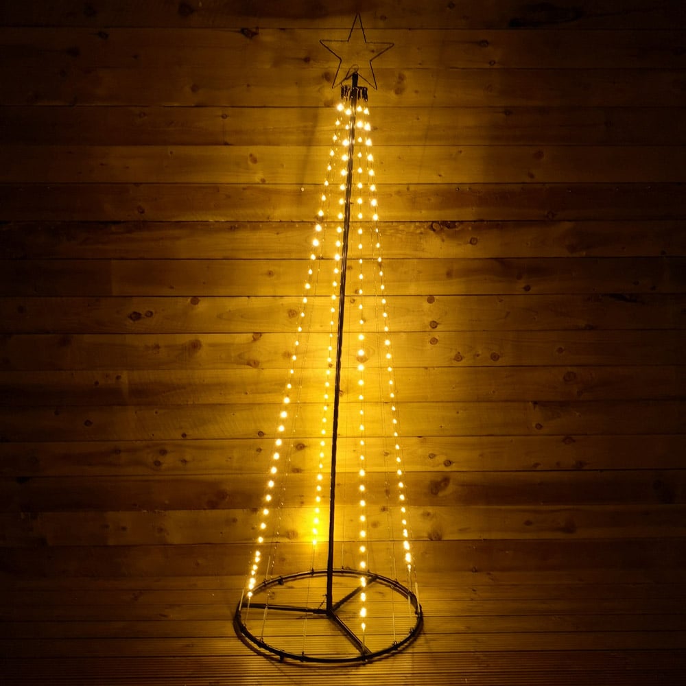 Premier Black Pin Wire Warm and Cool LED Pyramid Maypole Outdoor Christmas Tree 13ft Image 5