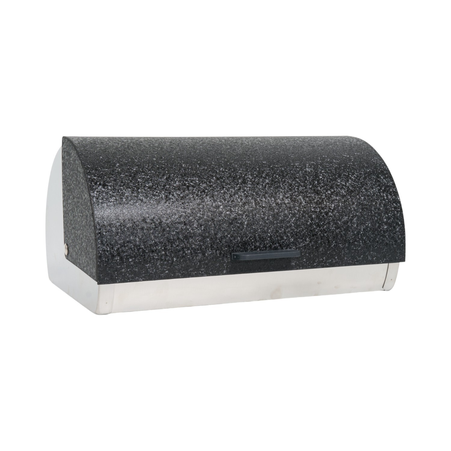 Black and Silver Roll Top Bread Bin Image 3