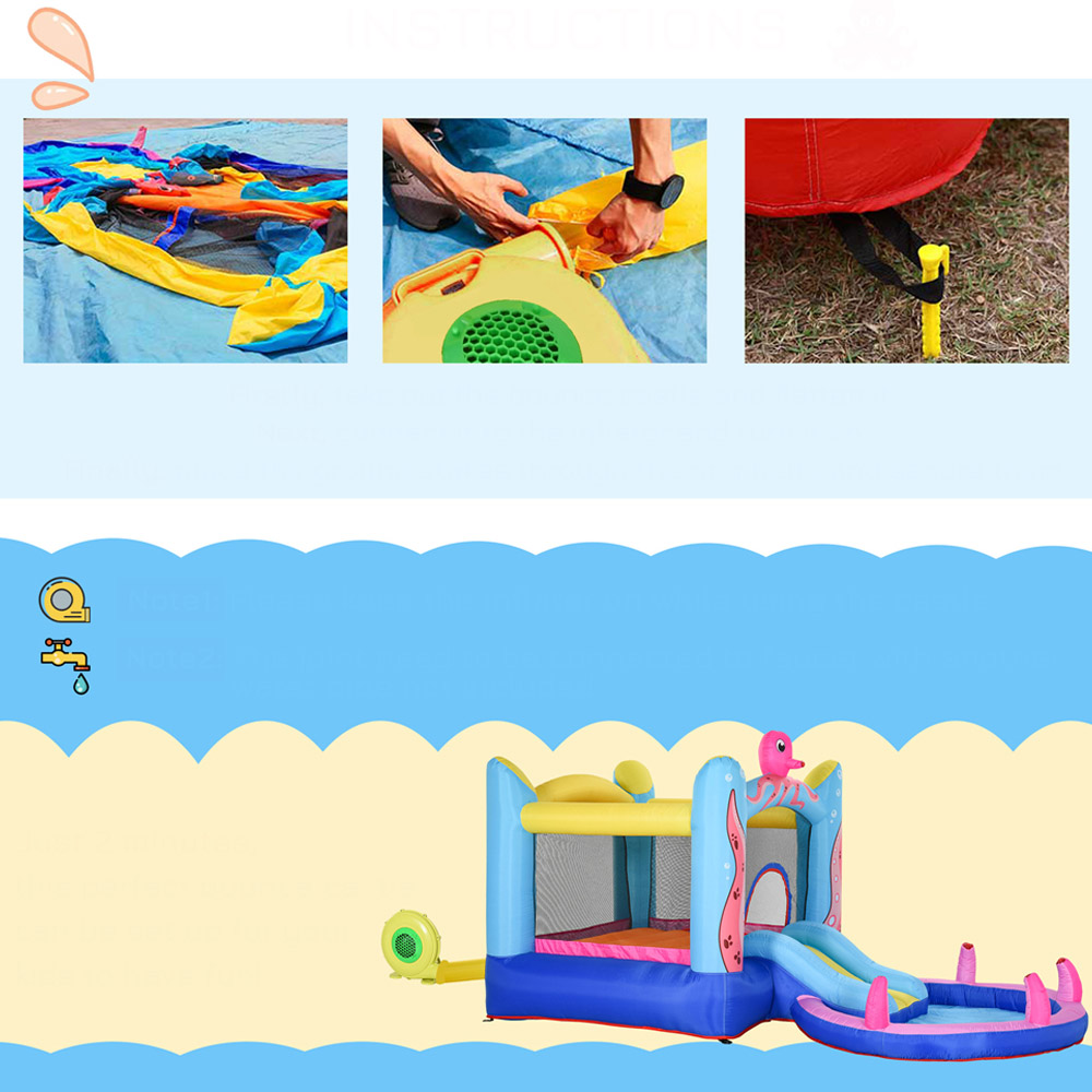 Outsunny Kids Slide Bouncy Castle Image 2