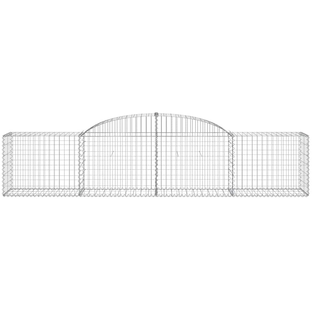 vidaXL Silver Galvanised Iron Arched Gabion Basket 300 x 50 x 60/80cm 11 Pack Image 2