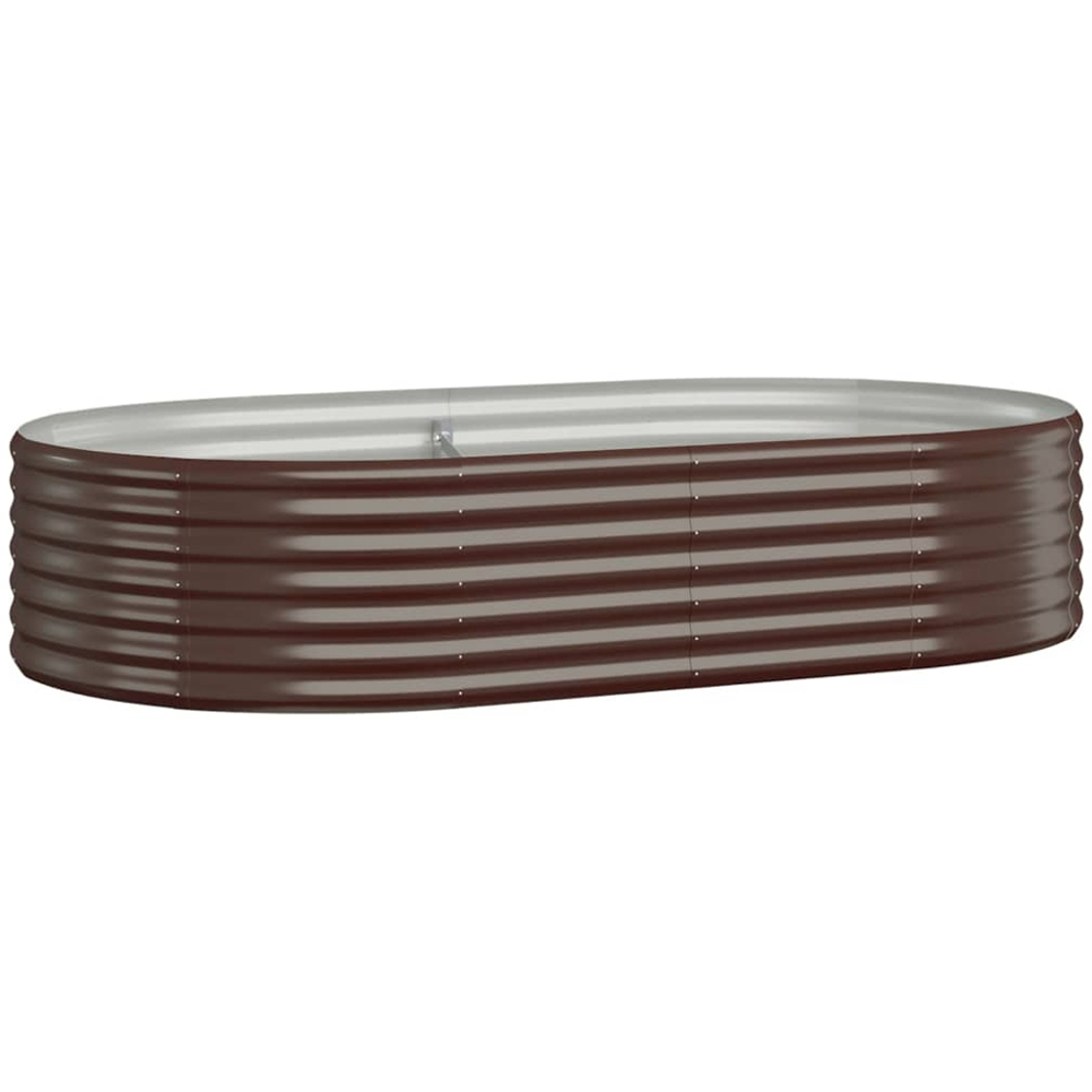 vidaXL Brown Galvanised Steel Raised Garden Bed 36 x 100 x 175cm Image 1