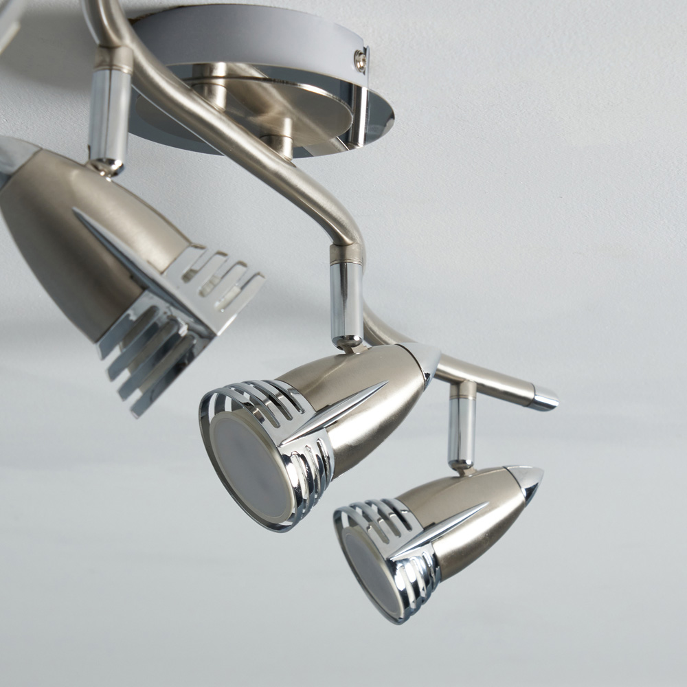 Inlight Ezra Satin Nickel and Chrome 4 Spot Light Bar Image 5