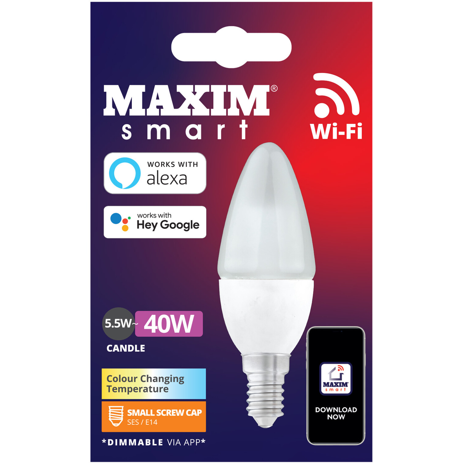 Maxim Smart LED Candle E14 Bulb Pearl Image