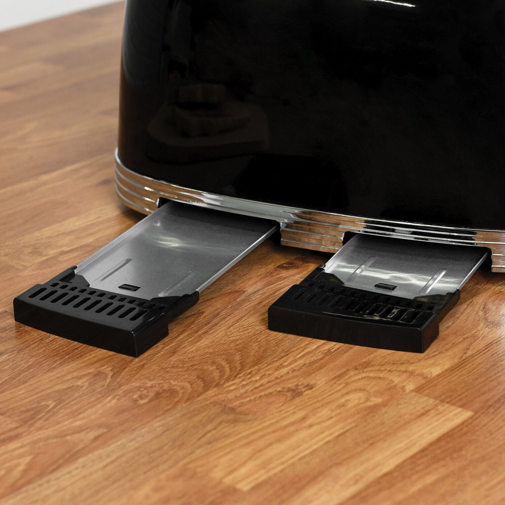 Retro 4 Slice Toaster Black Image 3