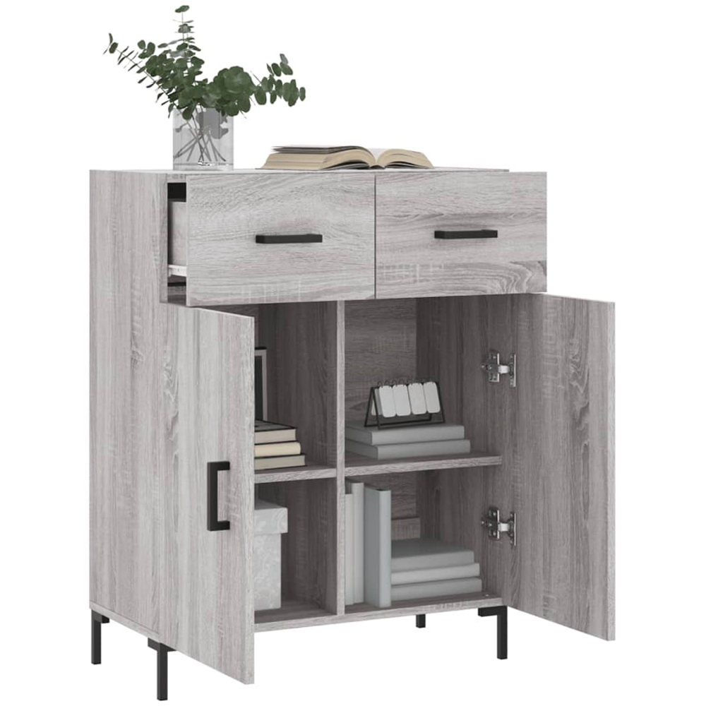 vidaXL 2 Door 2 Drawer Grey Sonoma Wooden Sideboard Image 4