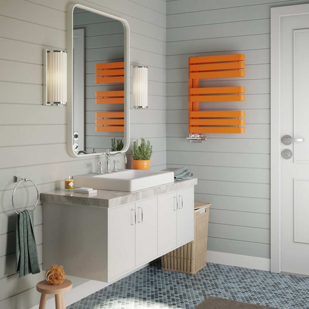 Terma Warp S Matt Orange Heated Towel Rail 1535 BTU 655 x 500mm Image 6