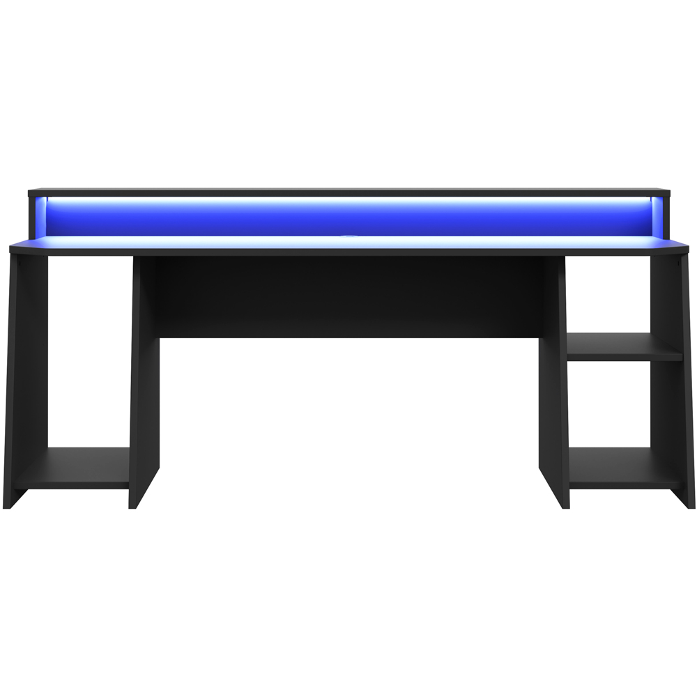Florence Tezaur 3 Shelf Black Wide LED Gaming Desk Image 3