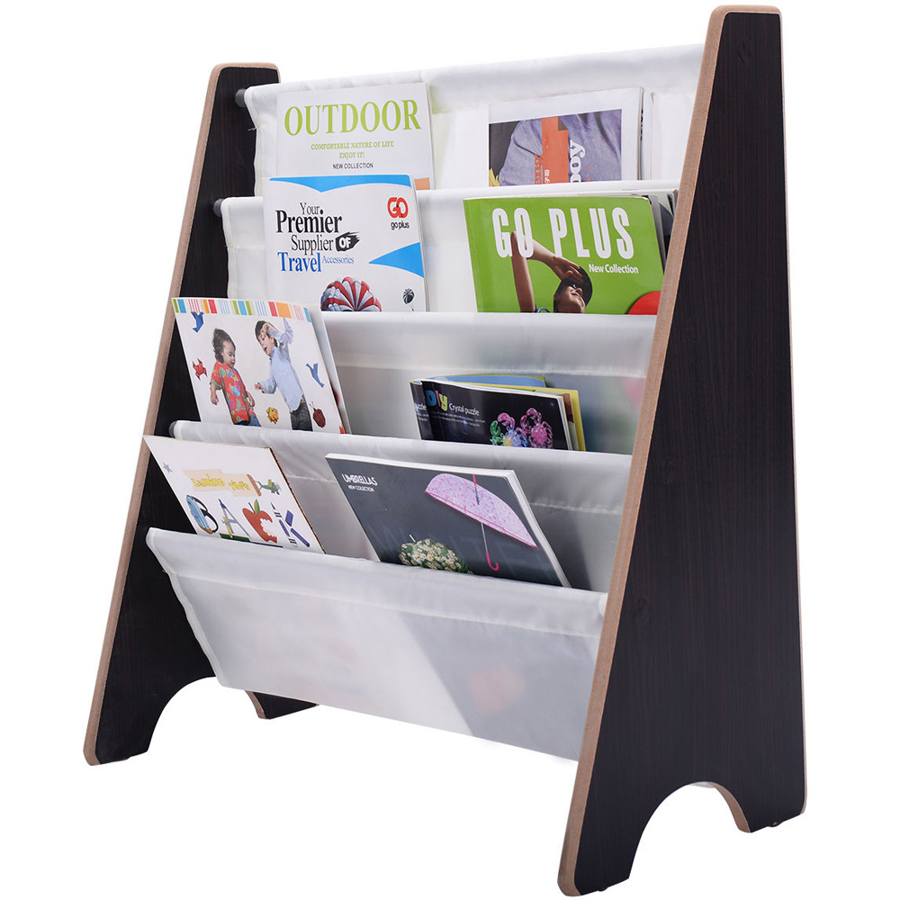Costway 4 Shelf Kids Coffee Bookcase Image 3