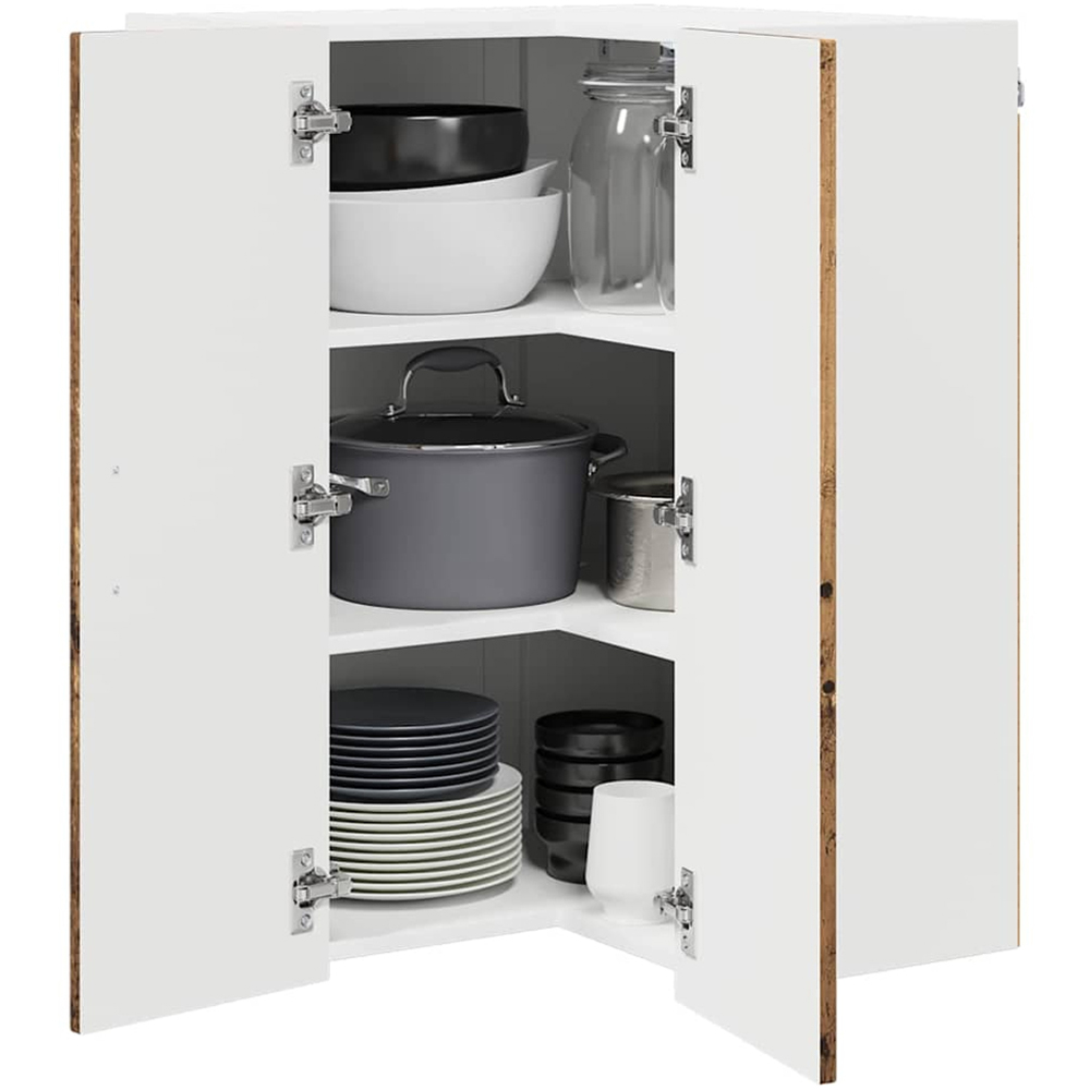 vidaXL 2 Door Old Wood Kitchen Wall Corner Cabinet Image 3