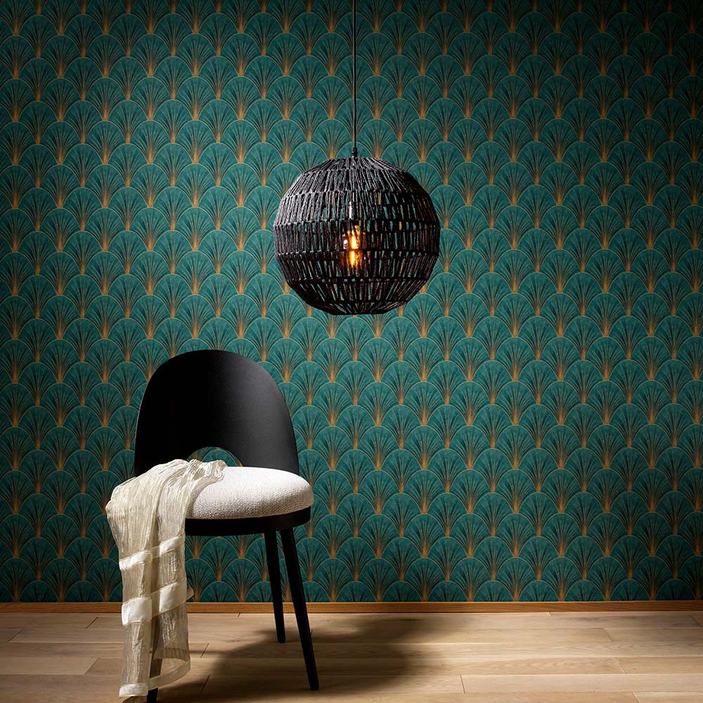 Elle Decoration AvantGarde Green Vinyl Wallpaper by Erismann Image 2