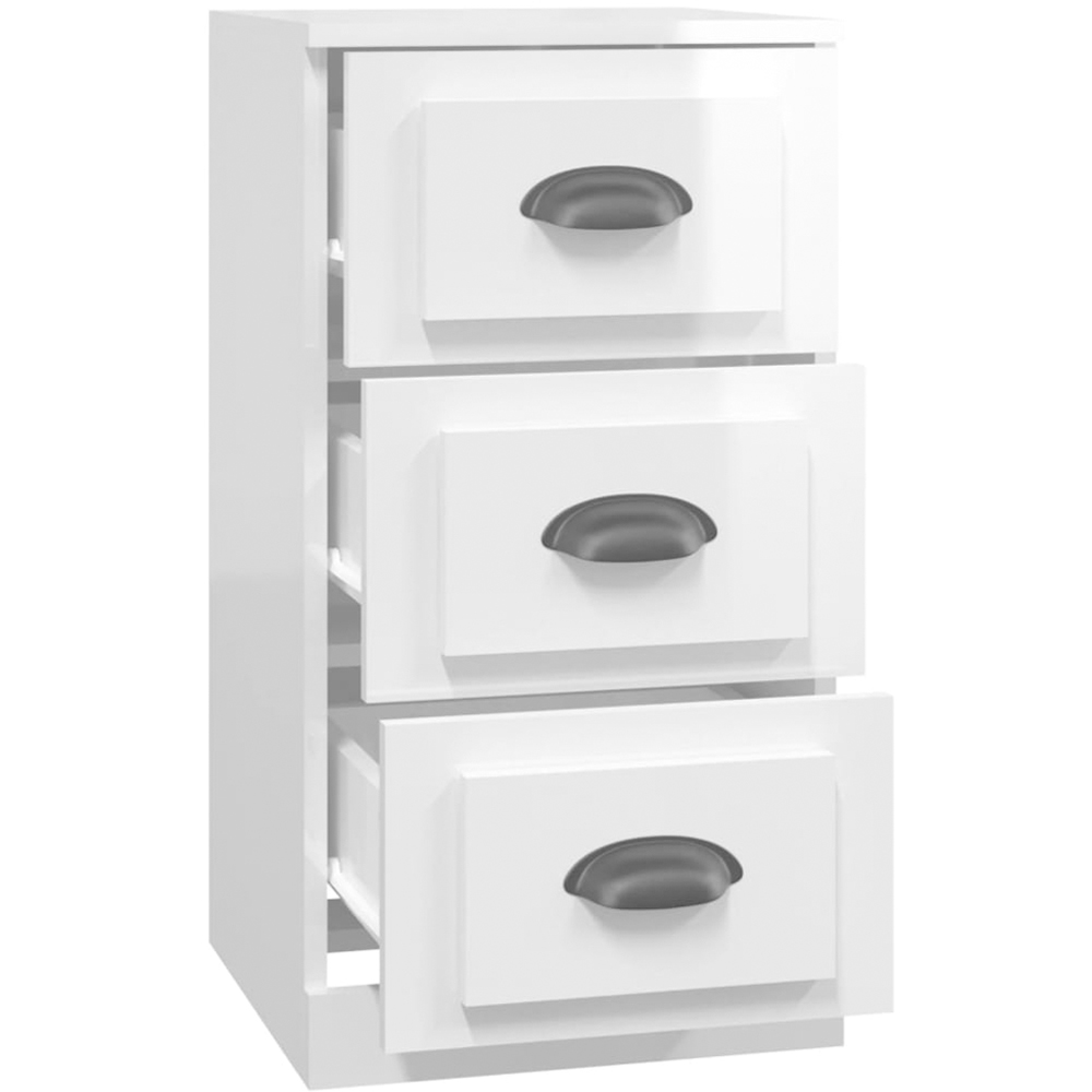 vidaXL 4 Drawer White Sideboard Image 3