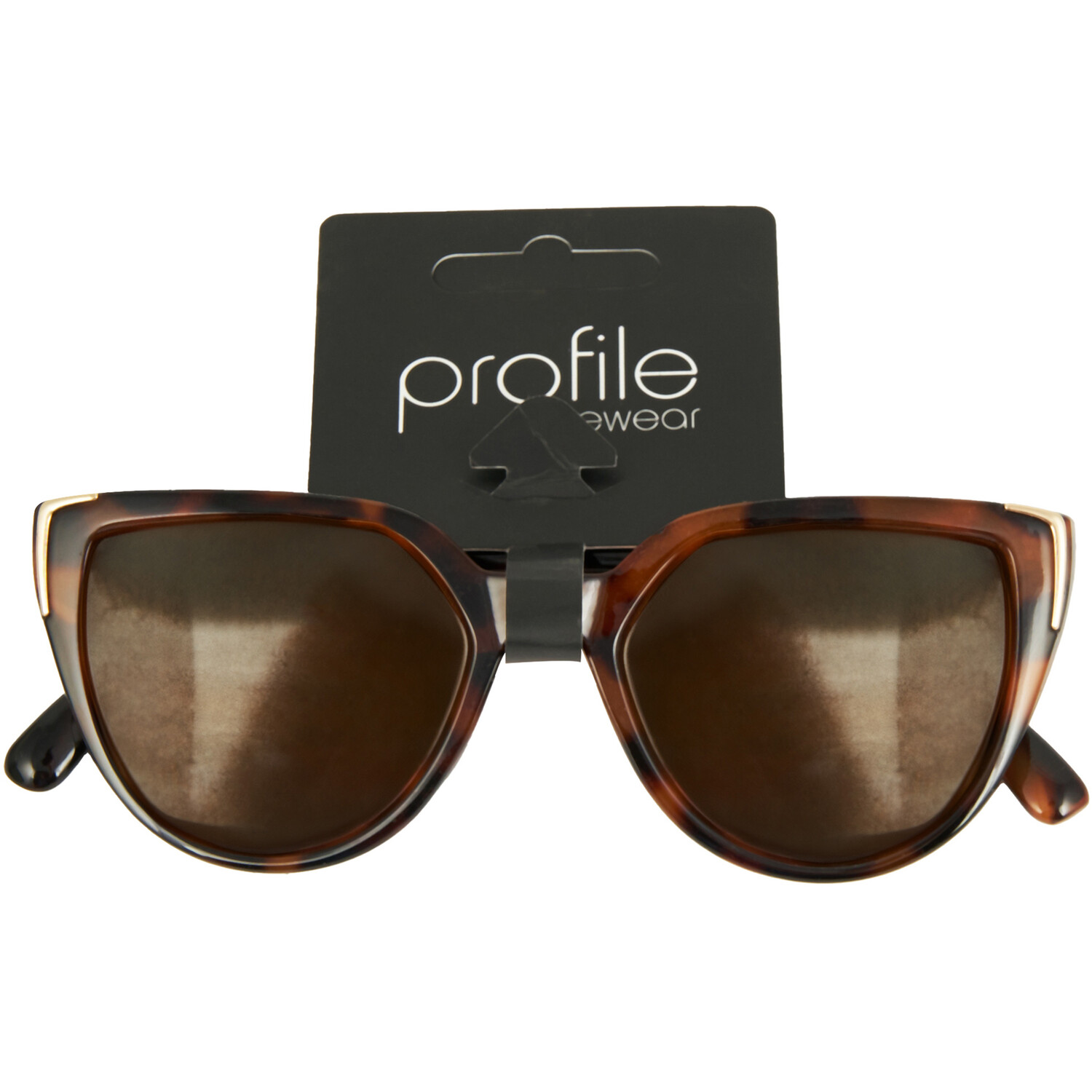 Tort Cateye Sunglasses with Metal Trim Image 1