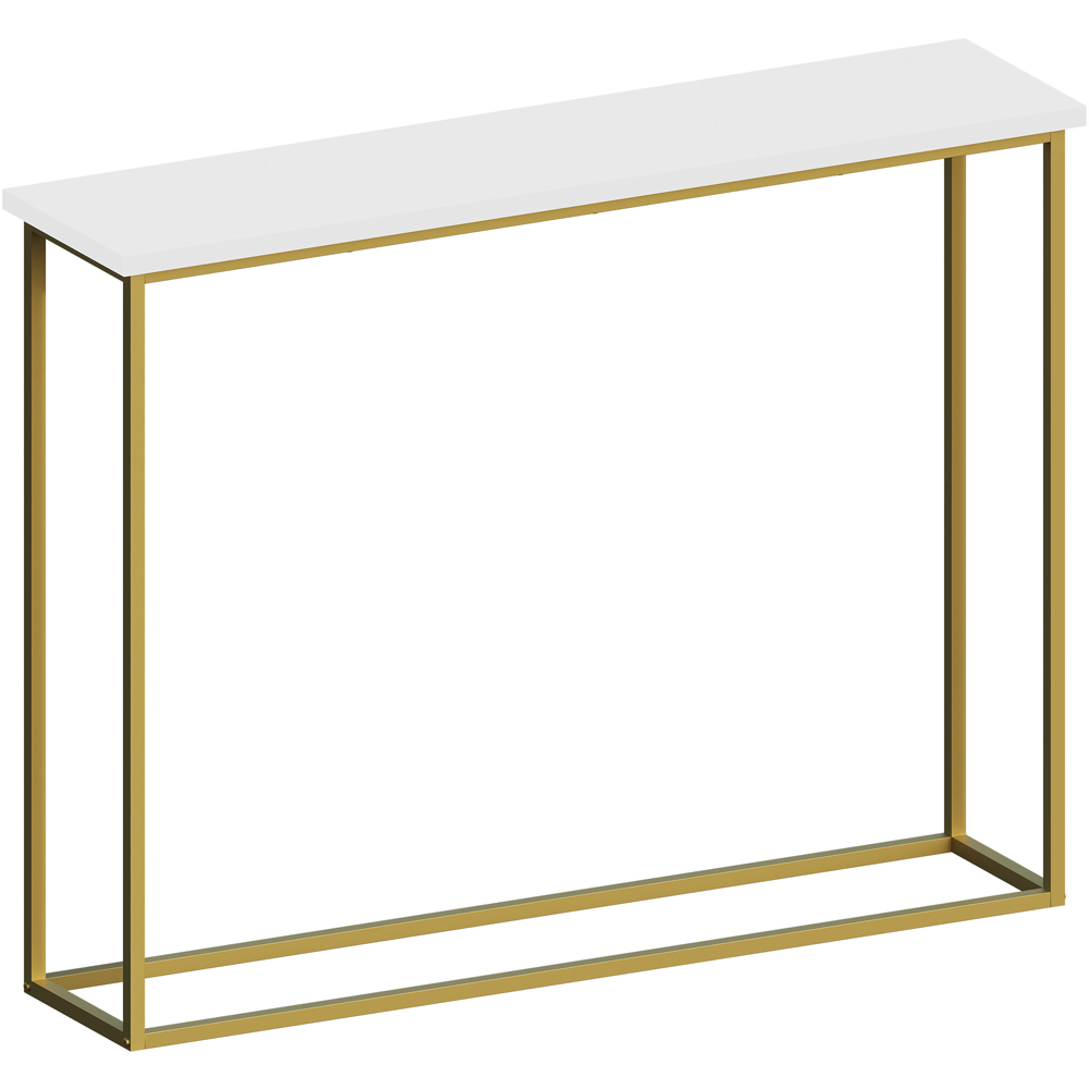 VIDA DESIGNS White and Gold Metal Leg Console Table Image 2