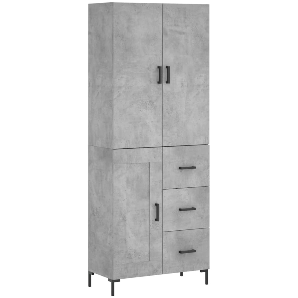 vidaXL 3 Door 3 Drawer Concrete Grey Highboard Image 2
