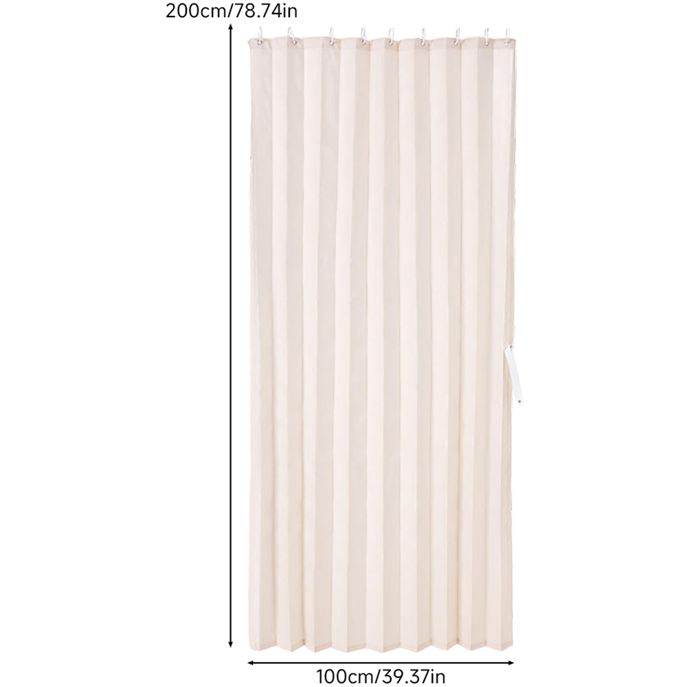 Living and Home Beige White Faux Linen Semi-Sheer Panel Curtain 100 x 200cm Image 8