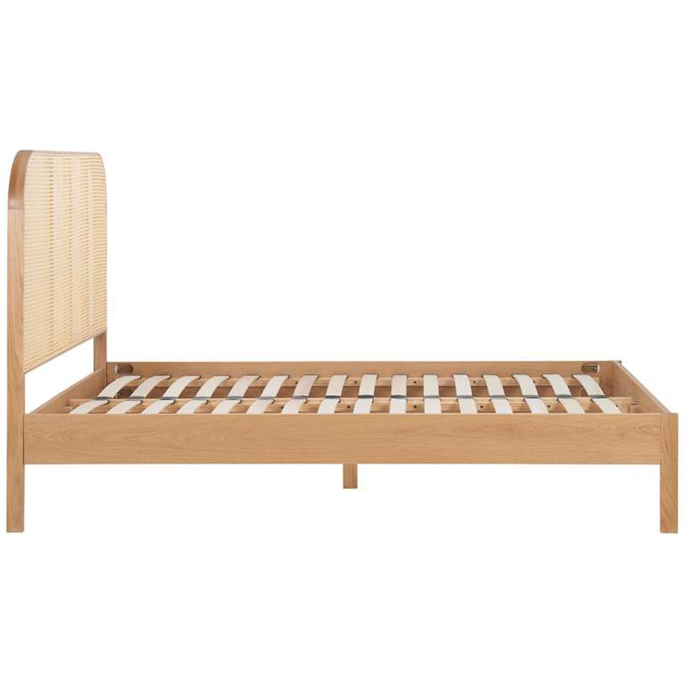 Birlea Margot Double Oak Bed with Rattan Headboard Image 5