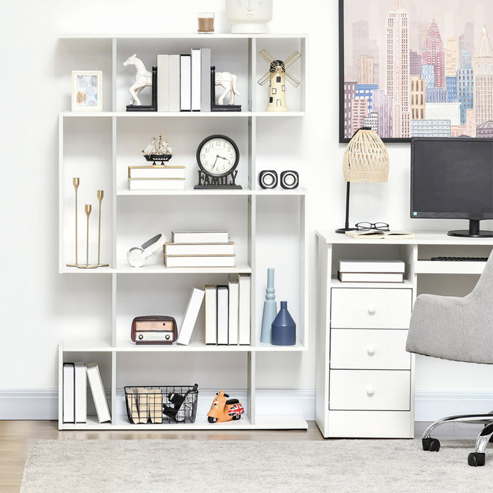 Portland White 5 Shelf Office Ladder Bookshelf Image 4
