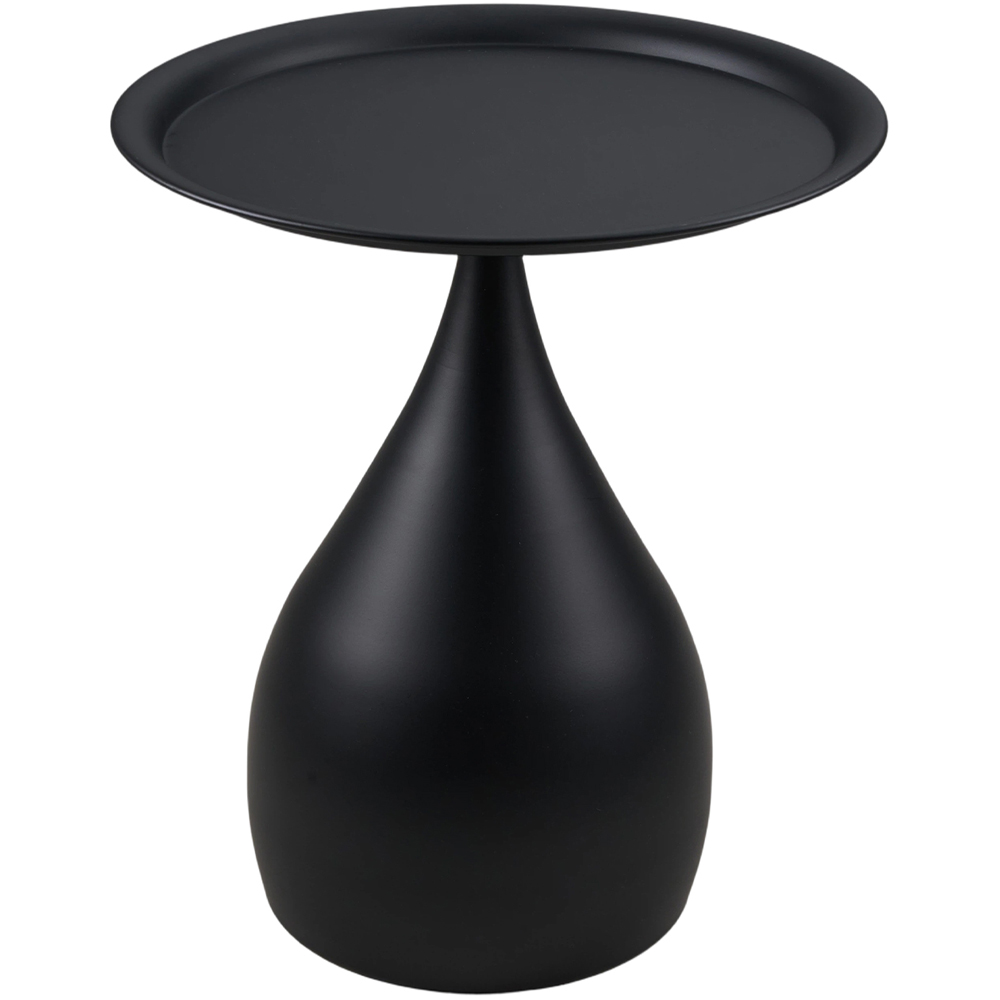 Living and Home Black Round Raised Edge Side Table Image 2
