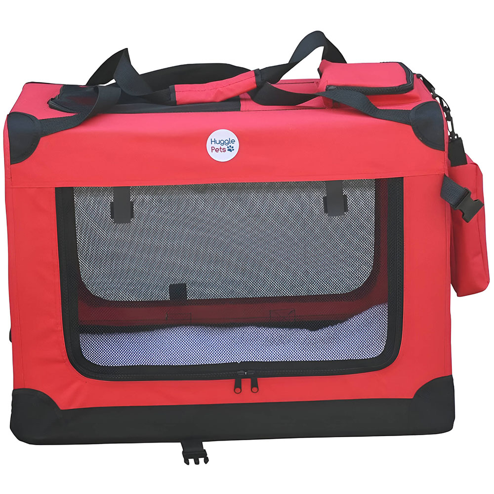 HugglePets Small Red Fabric Crate 50cm Image 3