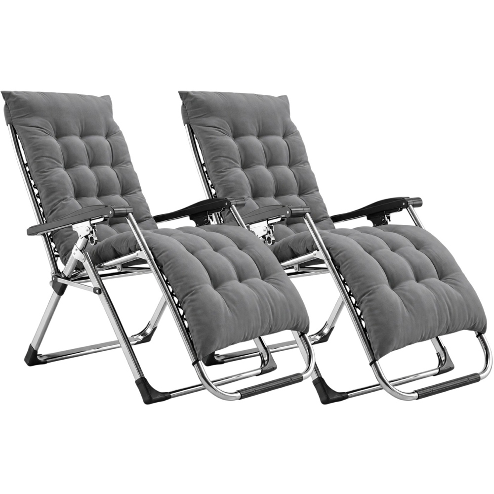 Smart Living Grey Zero Gravity Chair with Cushion and Pillow Image 3