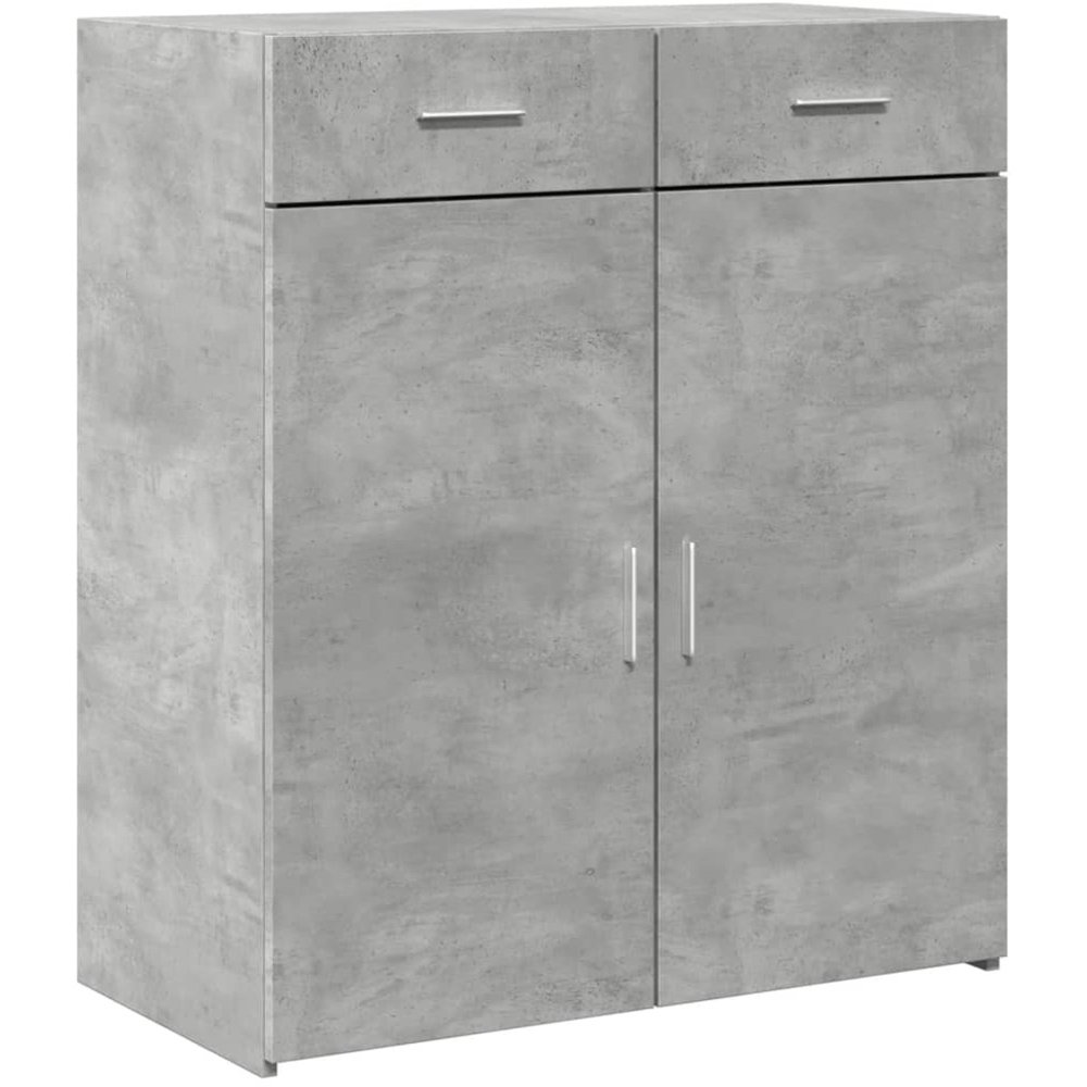 vidaXL 2 Door 2 Drawer Concrete Grey Wooden Sideboard Image 2