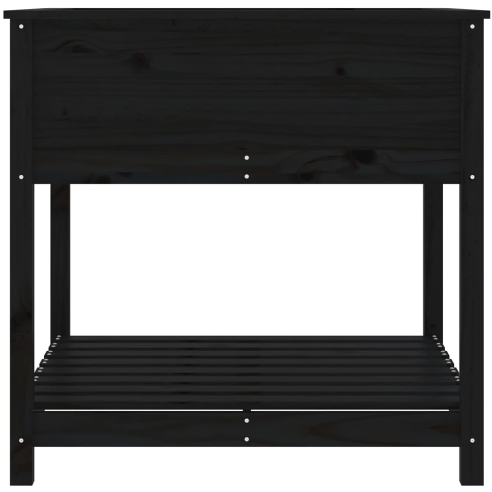 vidaXL Black Pine Wood Garden Planter 81 x 82.5 x 82.5cm Image 5