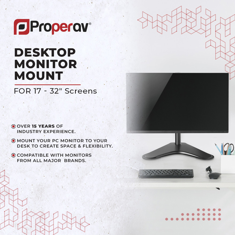 ProperAV 17 to 32 Inch Monitor or TV Mount with Free Standing Base Image 8