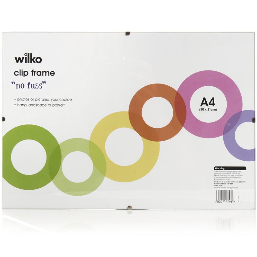 Wilko Clip Frame A4 Image 1