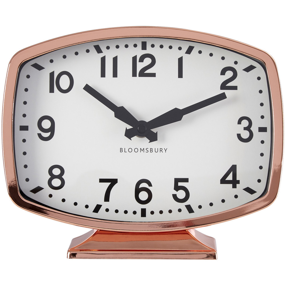 Premier Housewares Baillie Rose Gold Finish Table Clock Image 1