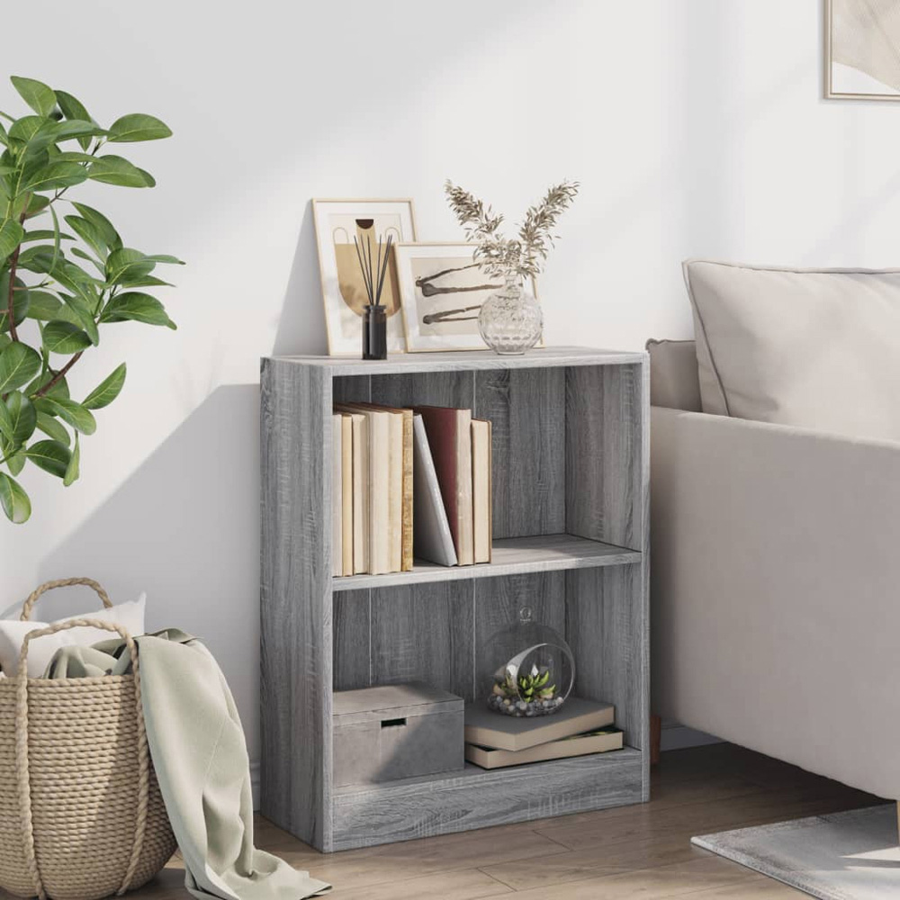 vidaXL 2 Shelf Grey Sonoma Bookcase Image 8
