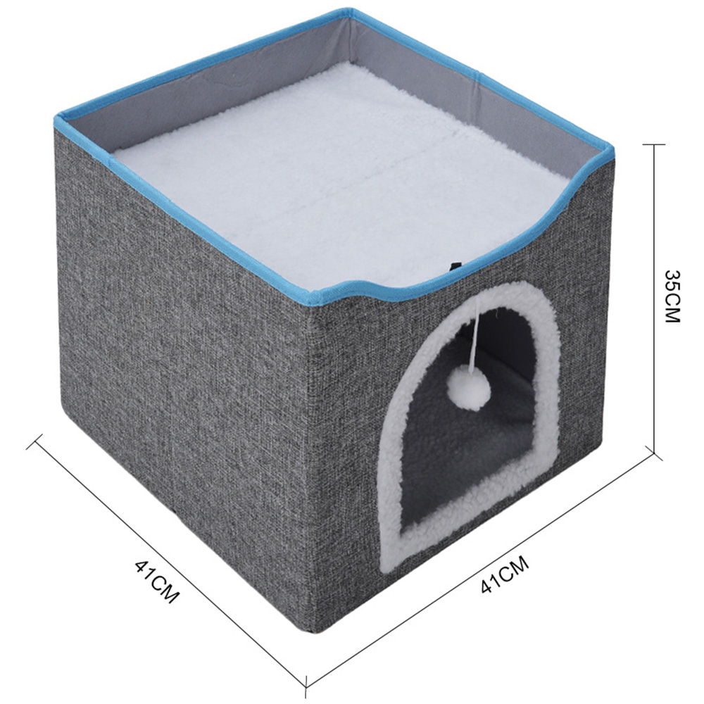 H&O Direct Foldable Cat Bed with Scratching Pad Image 4