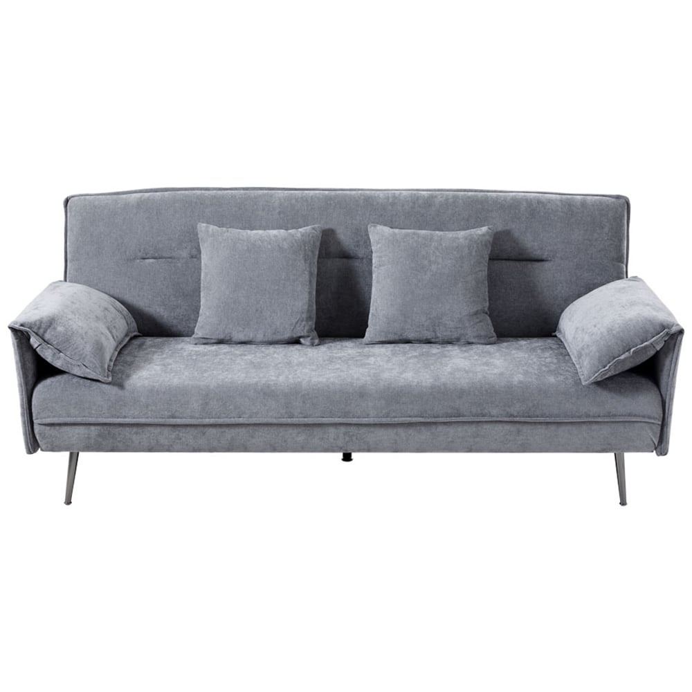 H&O Direct 3 Seater Grey Contemporary Convertible Sofa Bed Image 2