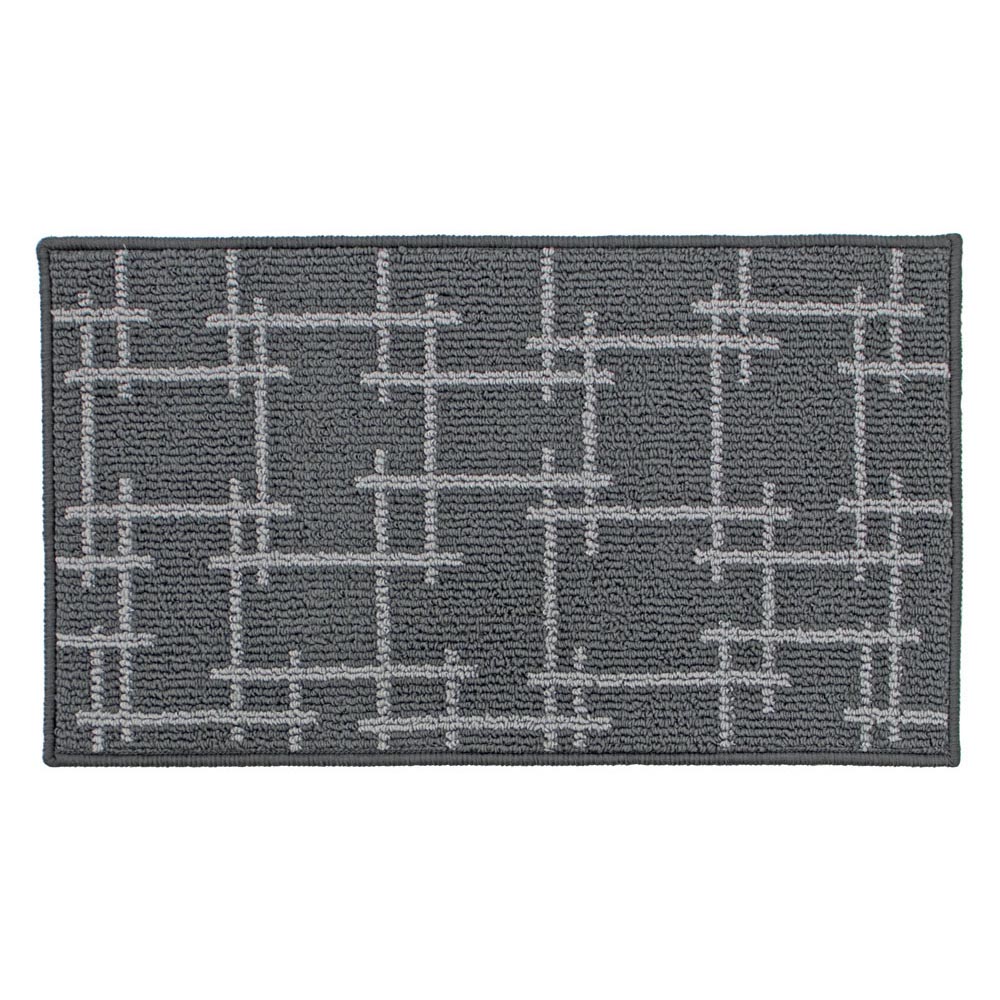 JVL Vector Grey Indoor Machine Washable Doormat 40 x 70cm Image 1