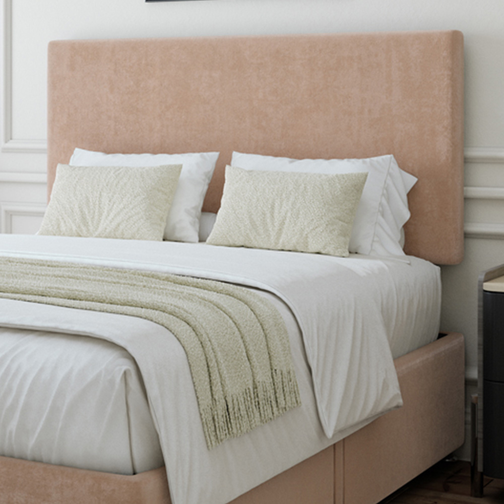 Bedmaster Small Double Mink Naples Linen 2 Drawer Divan Base with Valencia Headboard Image 2