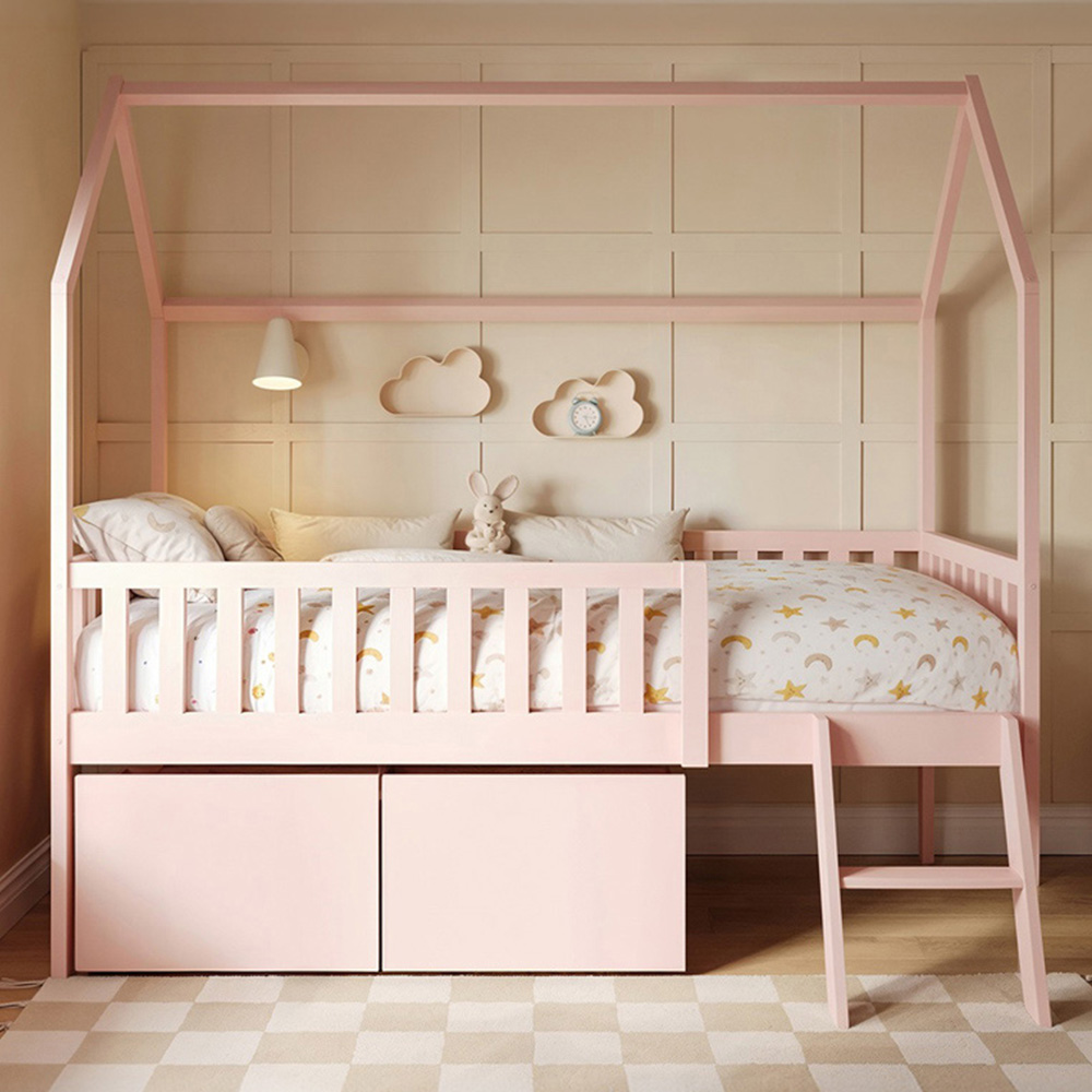 Flair Explorer Single Pink Mid Sleeper Bed Image 1