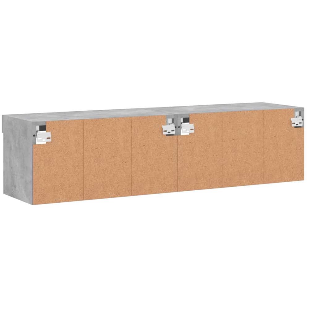 vidaXL Single Shelf Concrete Grey TV Cabinet with LED Lights Set of 2 Image 4