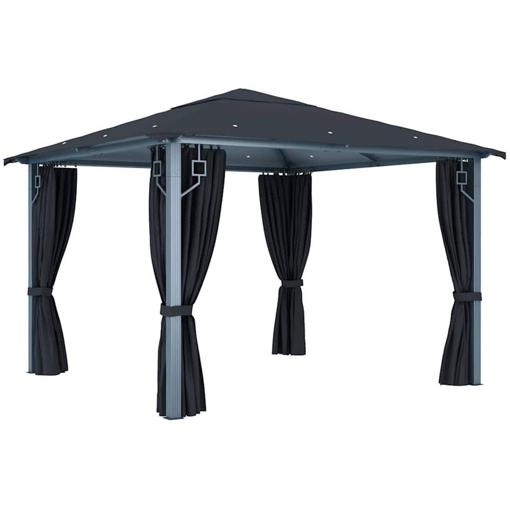 vidaXL 3 x 3m Anthracite Square Gazebo with Curtains Image 3
