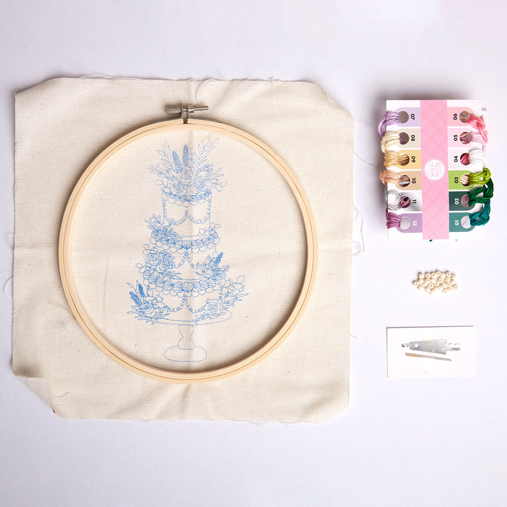 Sew & So On Multicoloured Wedding Cake Embroidery Craft Set Image 3