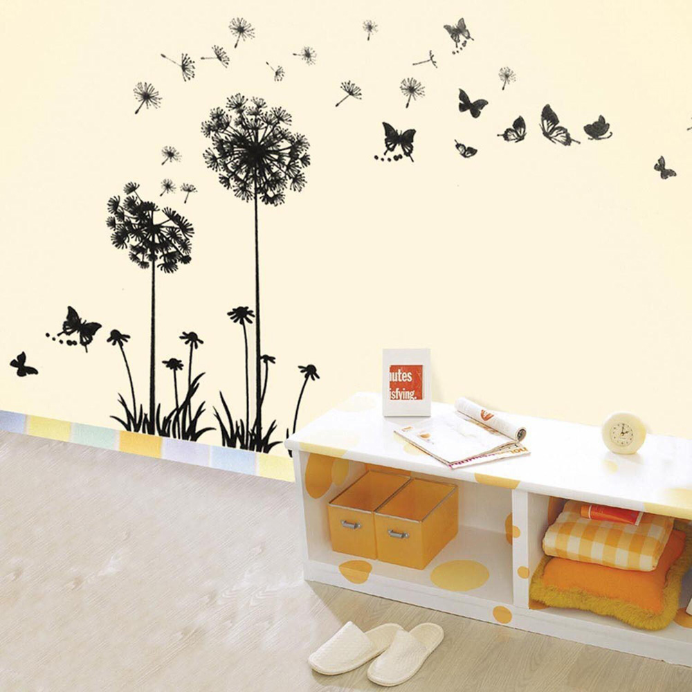 Walplus Dandelion Butterflies Flowers Mural Art Wall Stickers Image 4