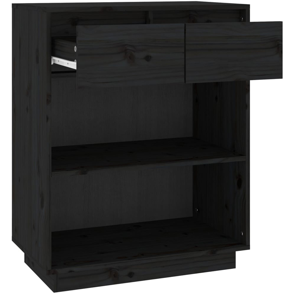 vidaXL 2 Drawer 2 Shelf Black Console Cabinet Image 5