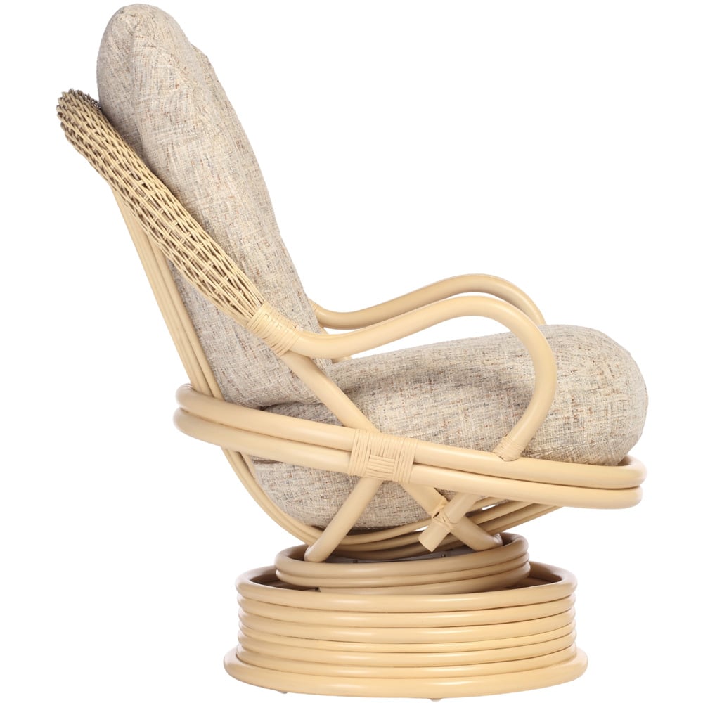 Desser Furniture Burford Natural Rattan and Farrow Swivel Rocker Chair Image 4